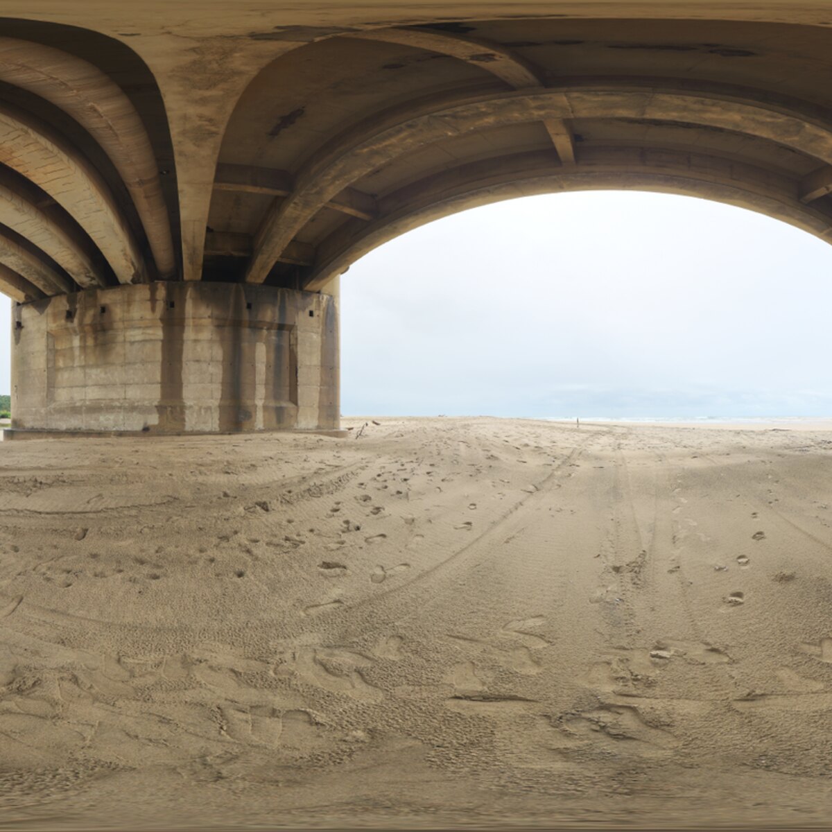 Beach Cloudy Bridge HDRI