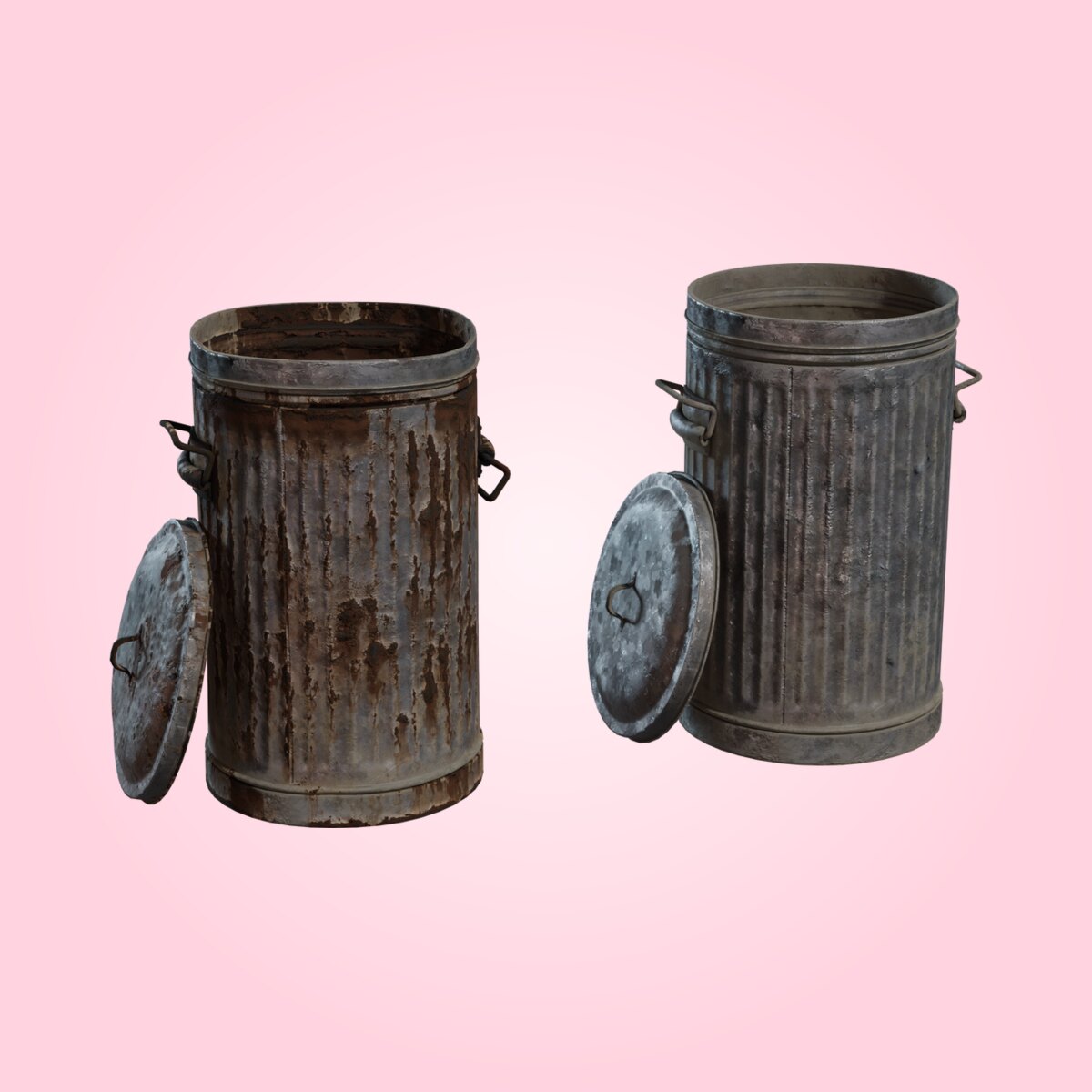 Metal Trash Can