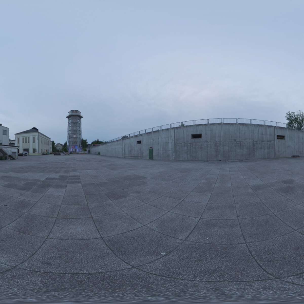 Overcast Industrial Courtyard HDRI