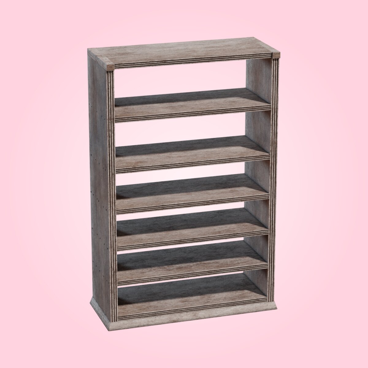 Wooden Bookshelf Worn